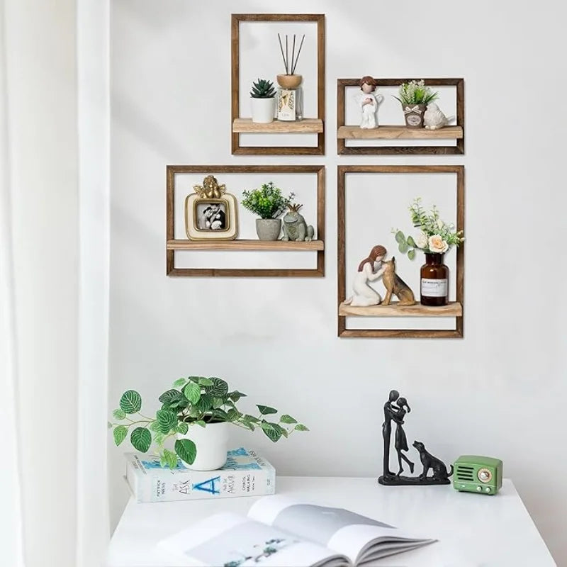lot de 2 étagères murales flottantes en bois pour rangement et décoration