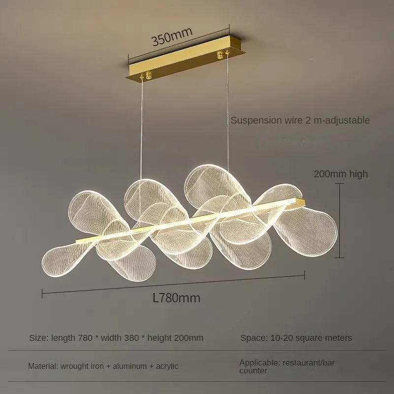 Kronleuchter aus Acryl im minimalistischen und kreativen Blütendesign