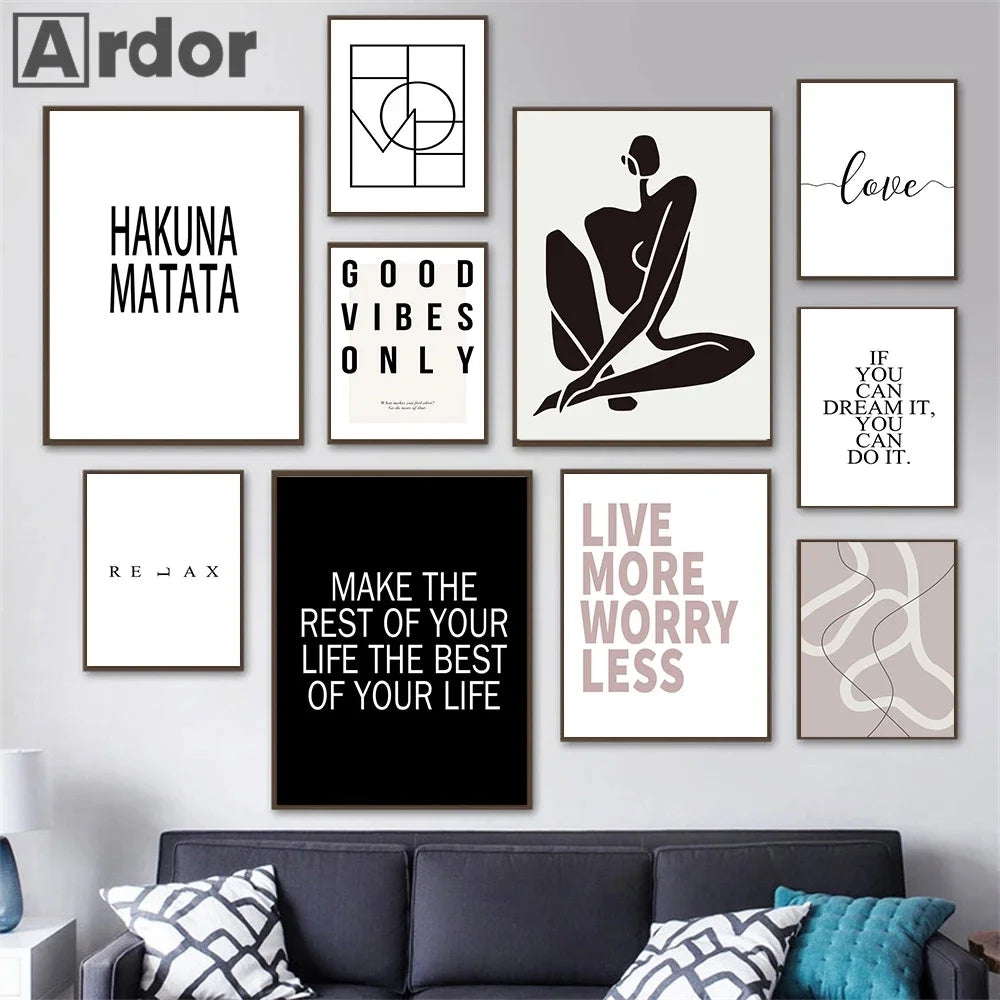 citations de motivation nordiques art mural pour décoration intérieure - vue 3 sur 7