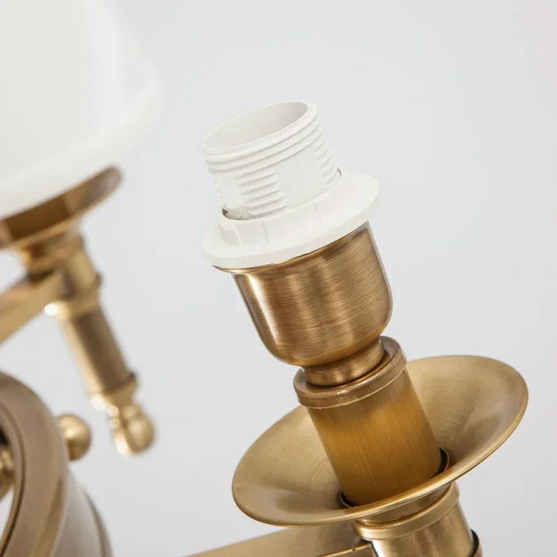 Lustre rond en cuivre complet pour chambre à coucher - vue 6 sur 12