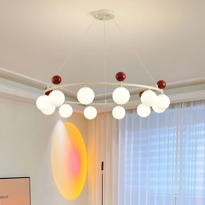 lustre en verre et métal style dynamique pour éclairage de beauté - vue 2 sur 15