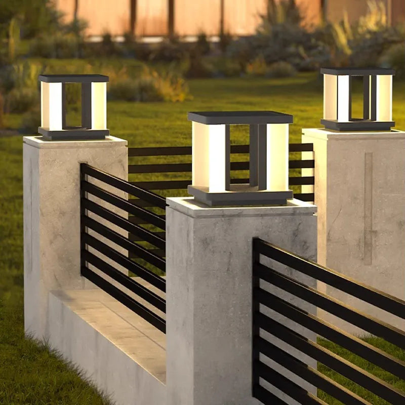 Quadratische Solar-Gartenleuchte für dekorative Außenbereiche - vue 5 sur 8