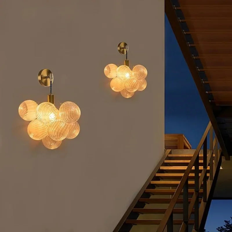 applique murale design en verre avec boules pour intérieur moderne - vue 4 sur 8