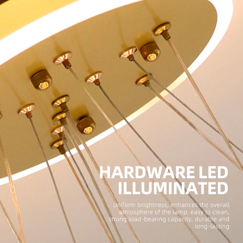 lustre moderne en cristal avec éclairage à led - vue 5 sur 15