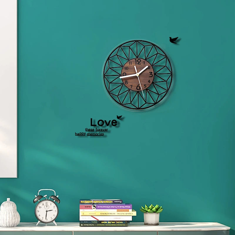 horloge murale en bois esthétique pour décoration intérieure - vue 4 sur 6