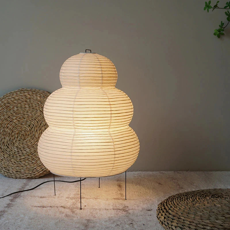 lampe de Table Style japonais papier de riz trépied lampe de bureau décor à la maison lumières créatives salon étude chambre lampe E27 lumières pour la maison - vue 3 sur 9