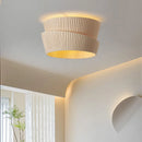 Lustre de style crème français Wabi Sabi Suspension LED pour salon salle à manger chambre minimaliste Suspension en tissu fait main
