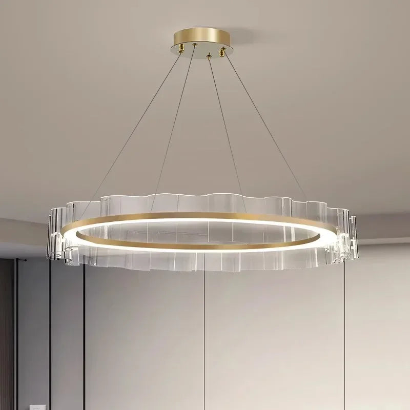 lustre moderne en aluminium et acrylique design nordique pour intérieur - vue 6 sur 10