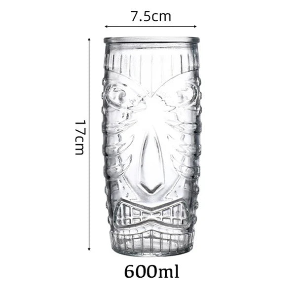 Mug tiki en verre style bar cocktail transparent