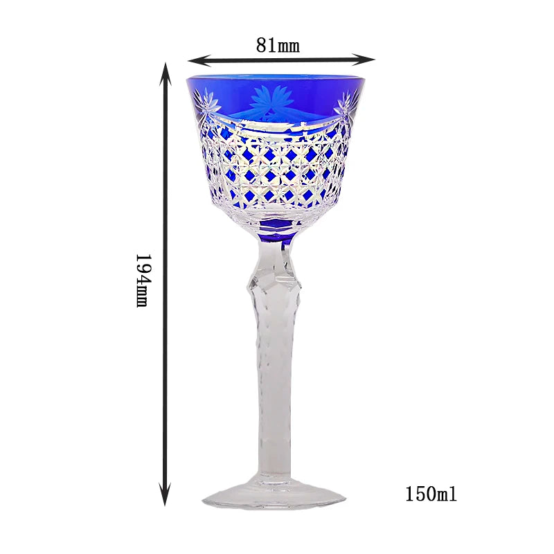 Verres a vin cristal style antique tailles main