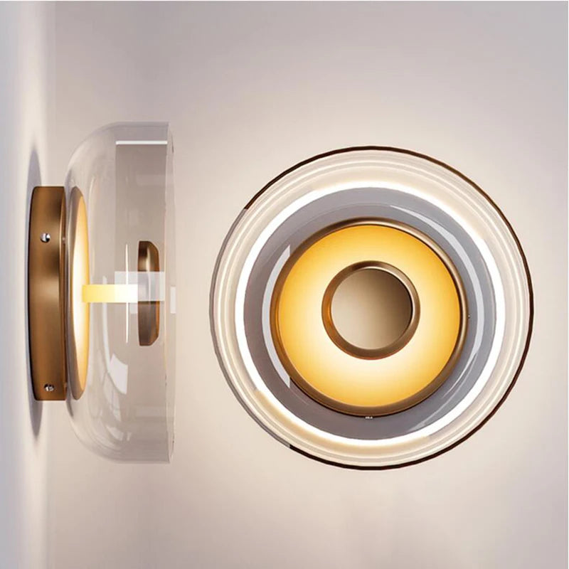 Applique murale intérieure nordique moderne en verre Led bol éclairage salon chevet applique murale couloir escaliers allée balcon décor lampes - vue 2 sur 9