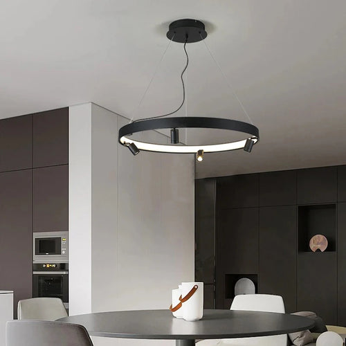 LED-Pendelleuchte in Kreisform im modernen nordischen Stil - vue 4 sur 9