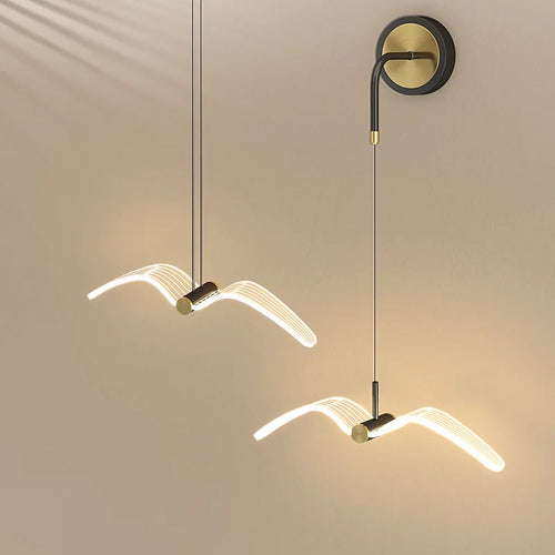 applique murale led créative mouette nordique éclairage allée
