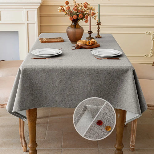 Nappe coton lin imperméable style uni table repas
