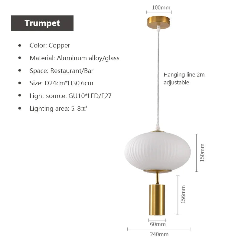 suspension en verre rétro design pour décoration intérieure - vue 17 sur 18