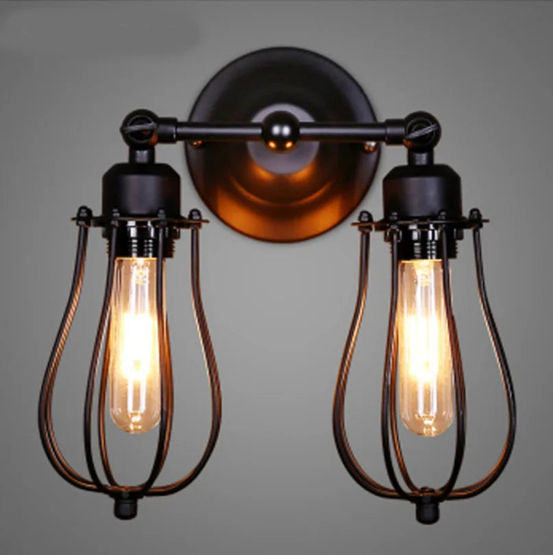 Wandleuchte im europäischen Stil aus Schmiedeeisen retro industriell schlicht