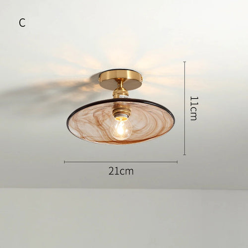 plafonnier led en verre design nordique industriel décoratif - vue 11 sur 12
