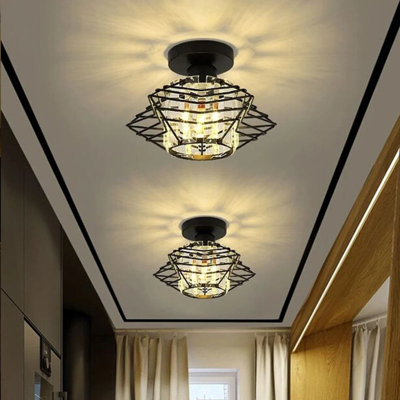 lampe de luxe en verre cristal lustre plafond industriel moderne