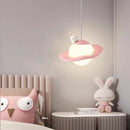 lustre mignon en forme de lapin ours et lune pour chambre d'enfant