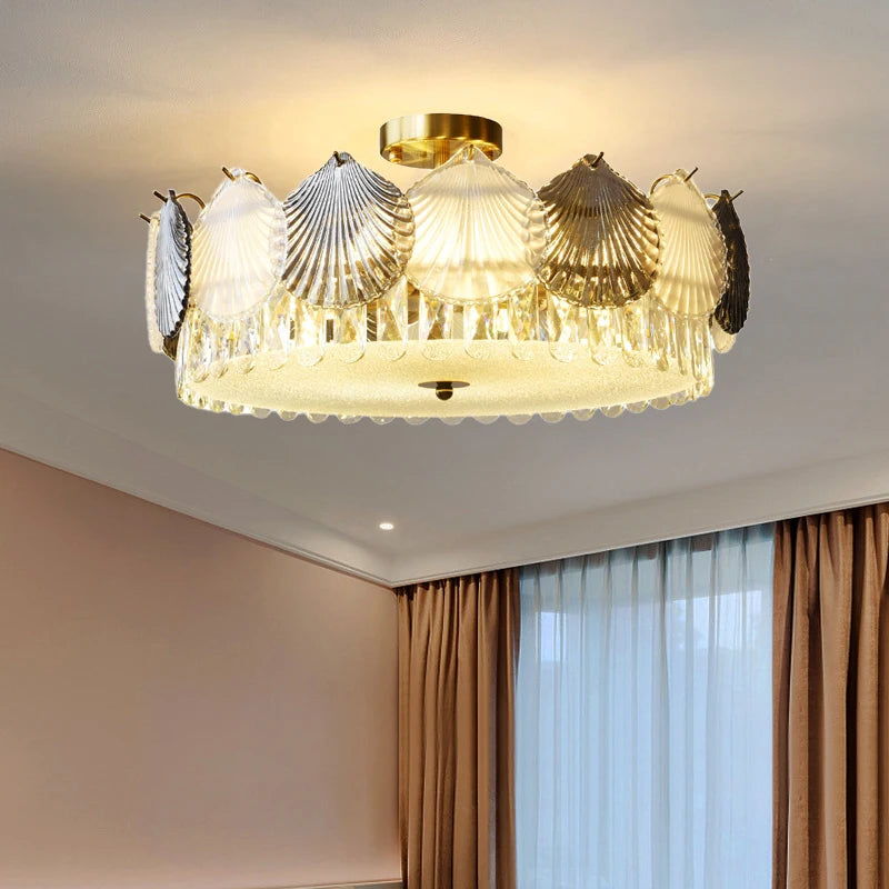 lustre design moderne cristal français led créatif - vue 6 sur 9