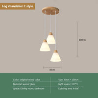 lampe suspendue nordique en bois et verre postmoderne en u
