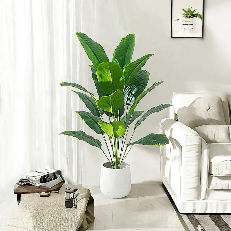 plantes artificielles bananier et palmiers tropicaux pour décoration festive - vue 2 sur 5