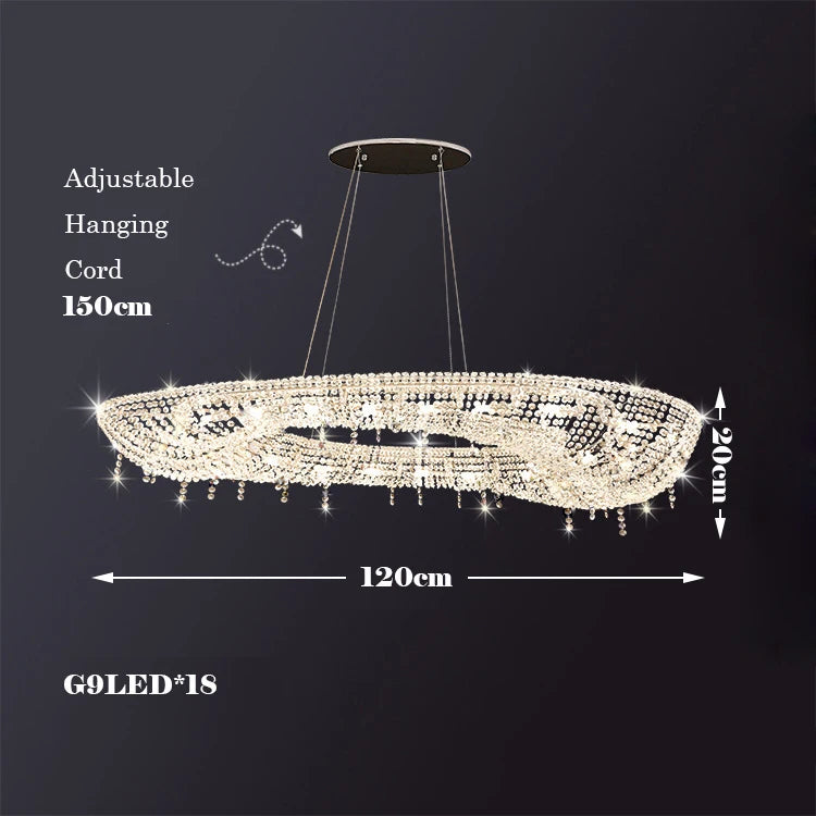lustre créatif élégant en cristal transparent pour intérieur - vue 9 sur 10