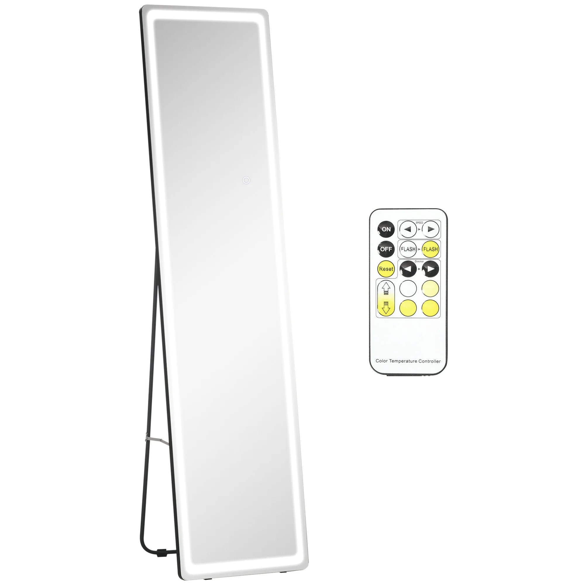 HOMCOM wall mirror full body standing mirror with LED lights 40x37x157,5 cm