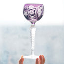 verres à vin cristal style antique gravés main