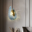 Moderne Pendelleuchte aus Glas mit Blumenmuster