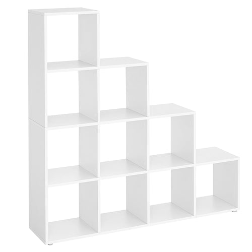 VASAGLE 10-Cube Bookcase, Bookshelf with Open Compartments, Storage Organiser for Decorations, Photos, Plants