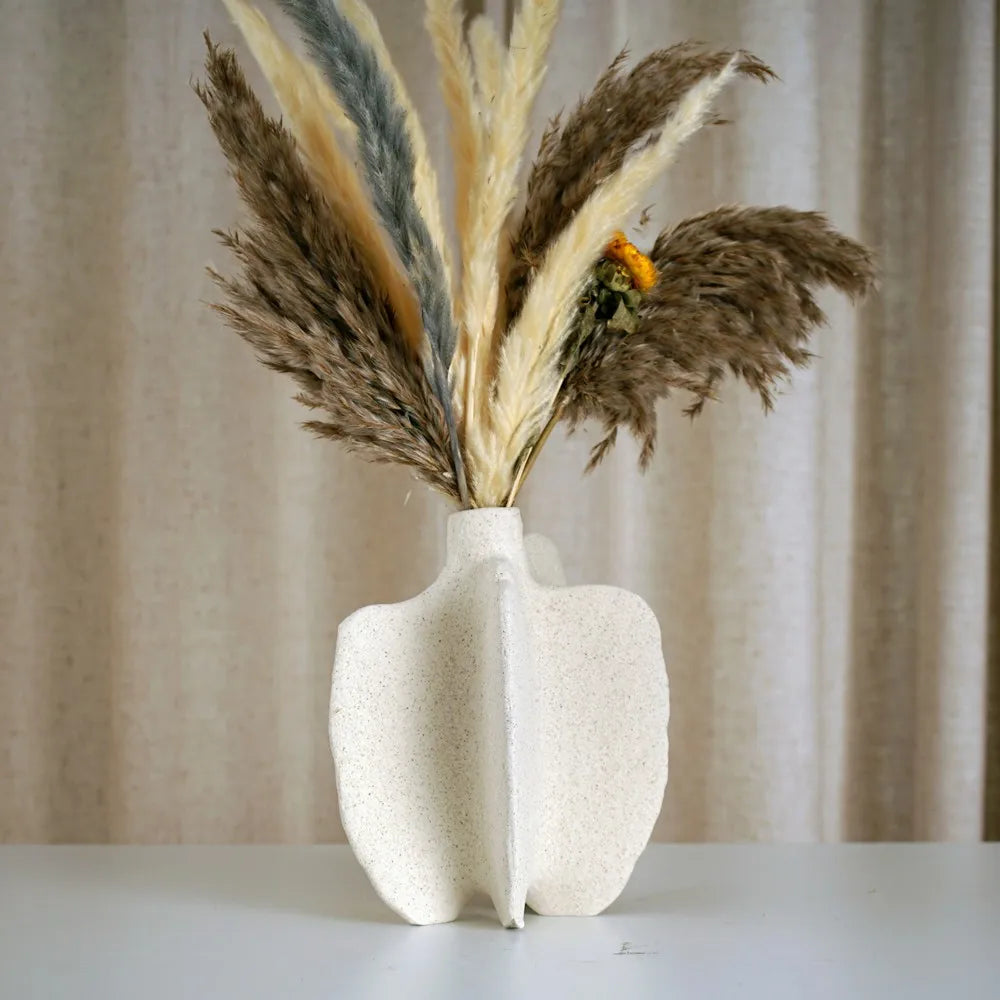 vase marin en céramique décoration nordique moderne fleurs séchées - vue 7 sur 14