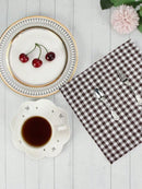 Serviette de table polyester motif carreaux style moderne
