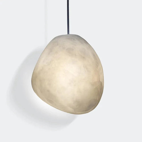 LED-Pendelleuchte aus Gips Schneeflocke mit Marmorstruktur - vue 2 sur 10