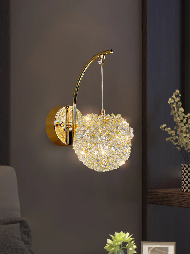 applique murale artistique en cristal de luxe style français pour intérieur élégant