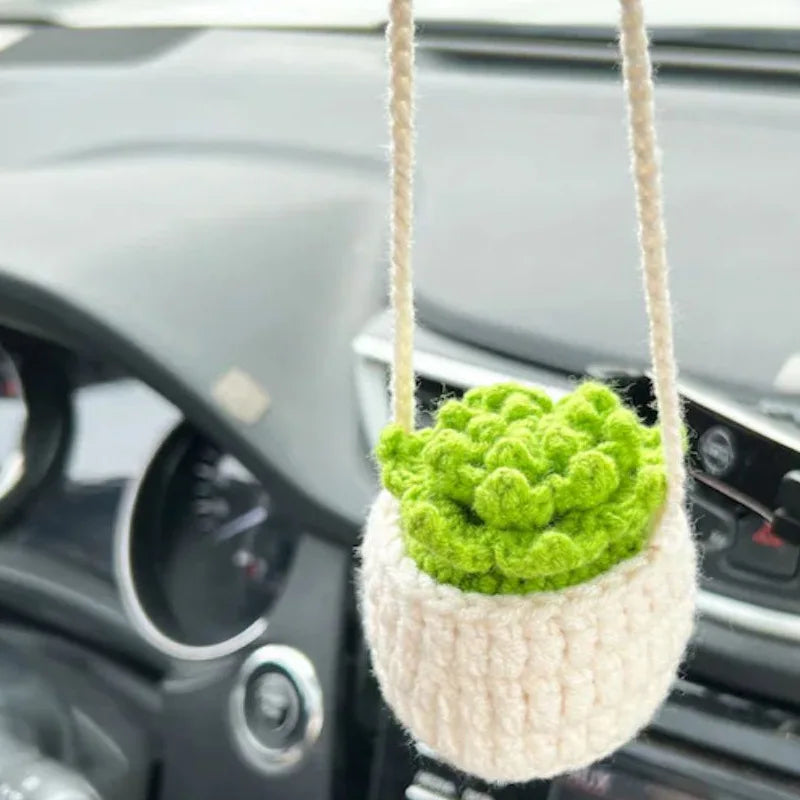 crochet suspendu créatif pour décoration de voiture plante en pot - vue 28 sur 34
