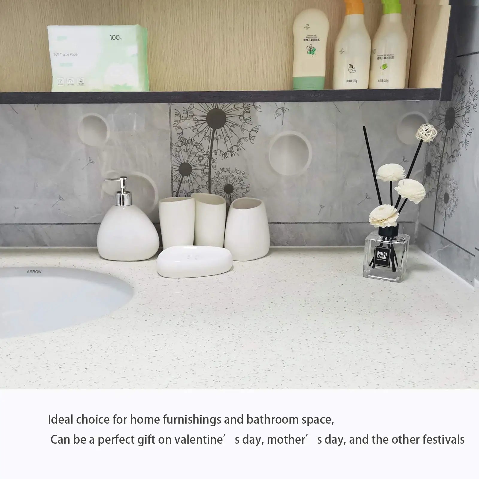 ensemble daccessoires en céramique pour salle de bain de luxe - vue 7 sur 12