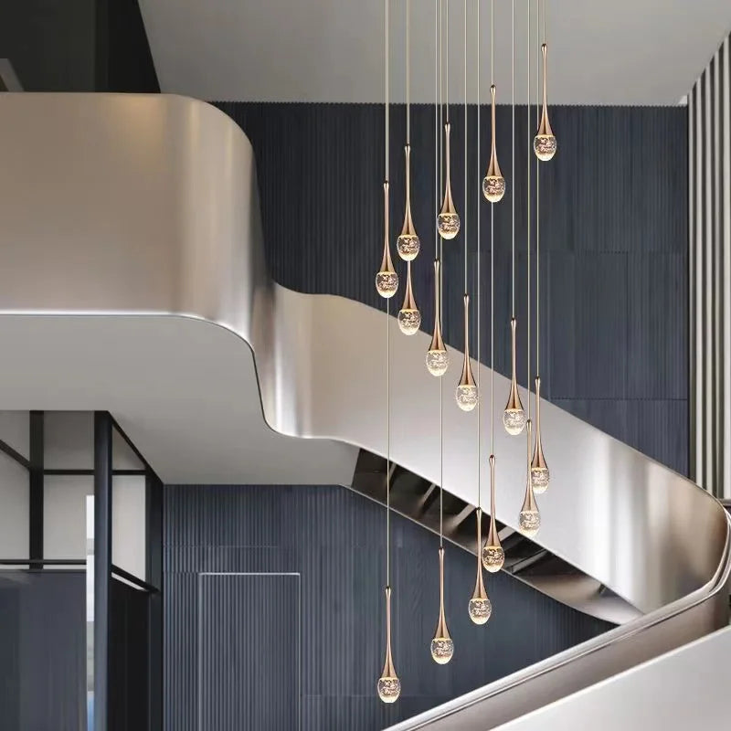 lustre de luxe à bulles de cristal pour décoration moderne - vue 5 sur 21