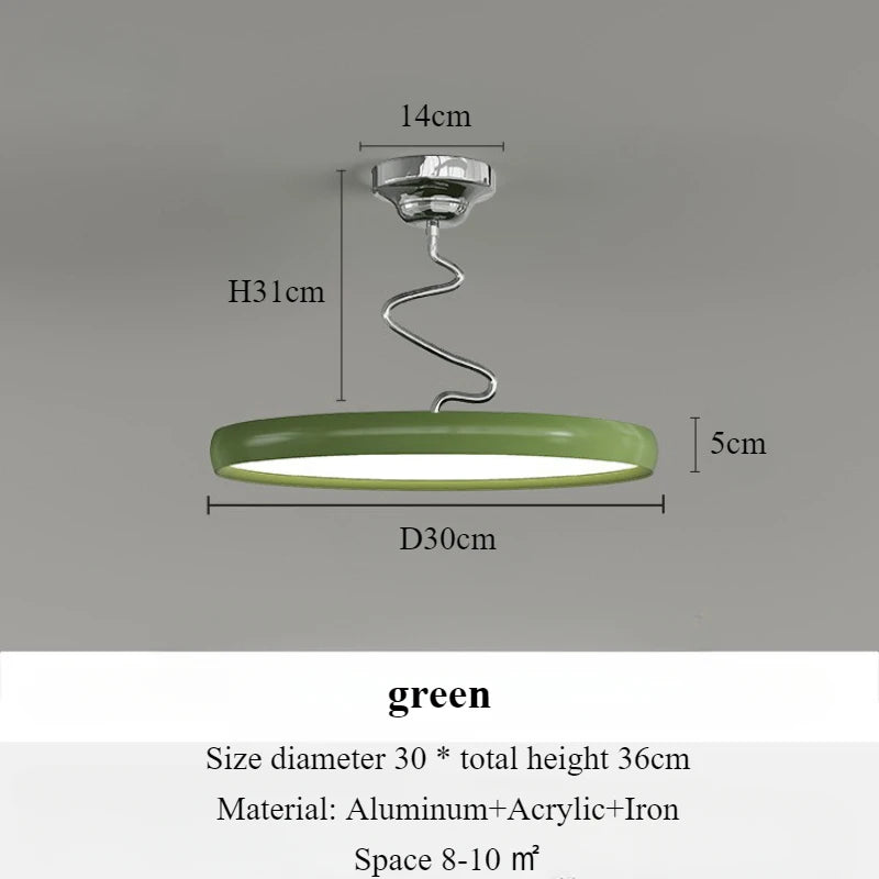 lustre moderne simple style nordique en aluminium avec lumières LED - vue 10 sur 18