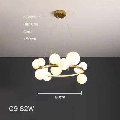 lustre en verre au design moderne avec bulles artistiques - vue 17 sur 18