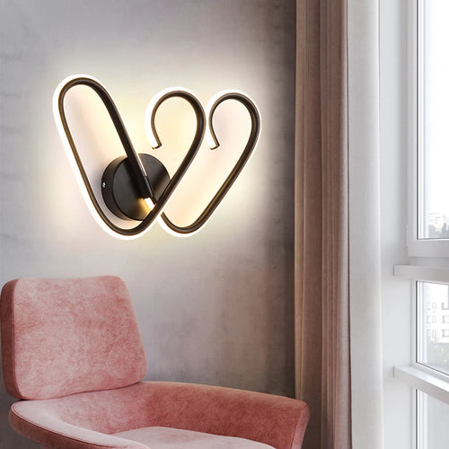 Applique murale noire/blanche led minimaliste moderne