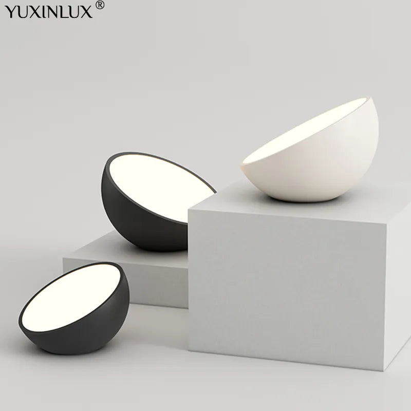 Plafonniers Led créatifs en acrylique blanc et noir