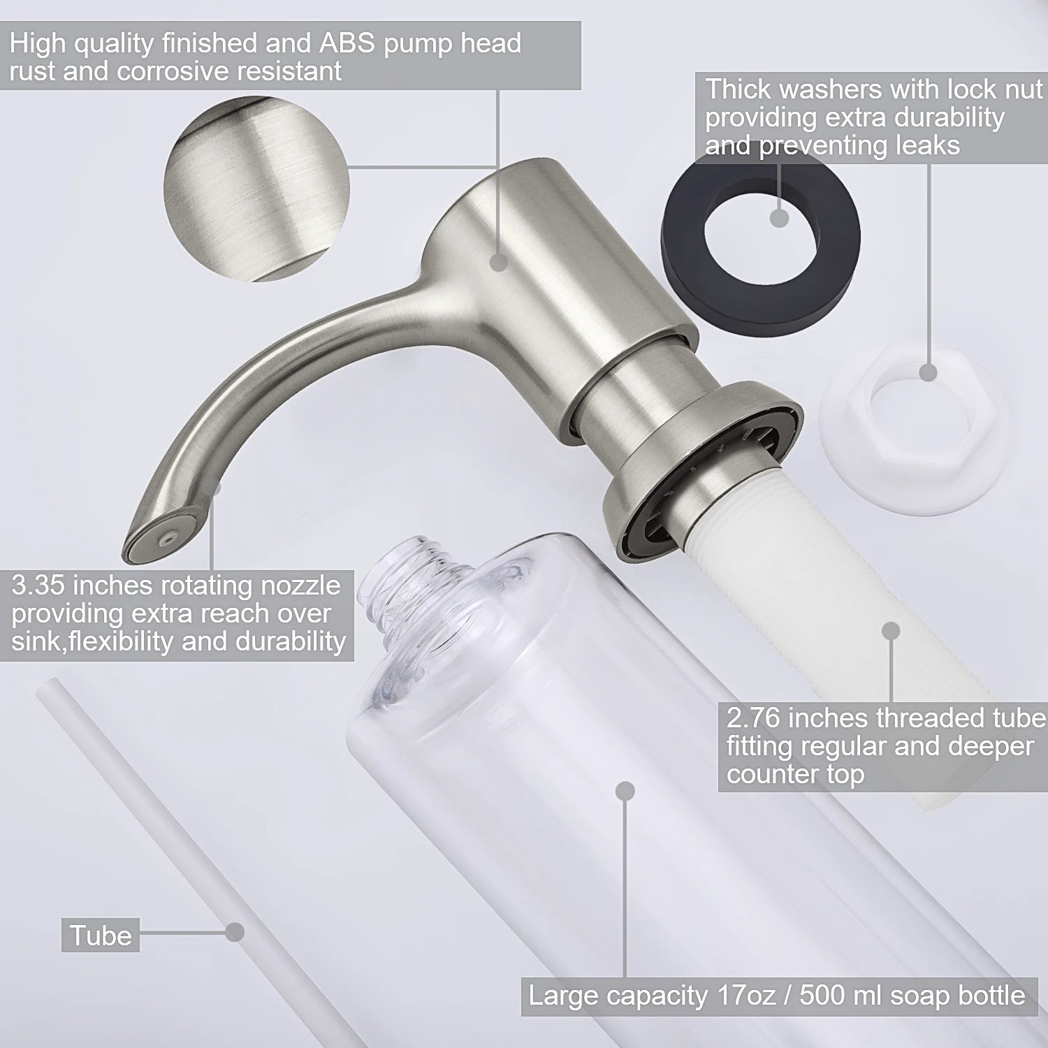 distributeur de savon liquide pour cuisine 500 ml accessoires pratiques - vue 11 sur 11
