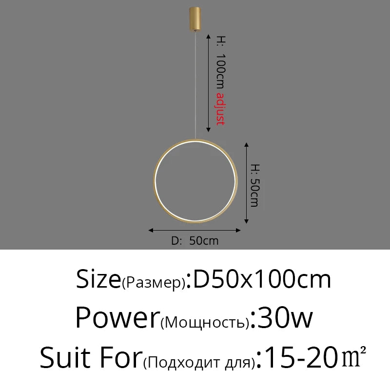 Minimalistischer LED-Kronleuchter im nordischen Stil für den Innenbereich