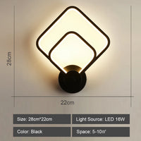 Applique murale LED moderne en carré arrondi