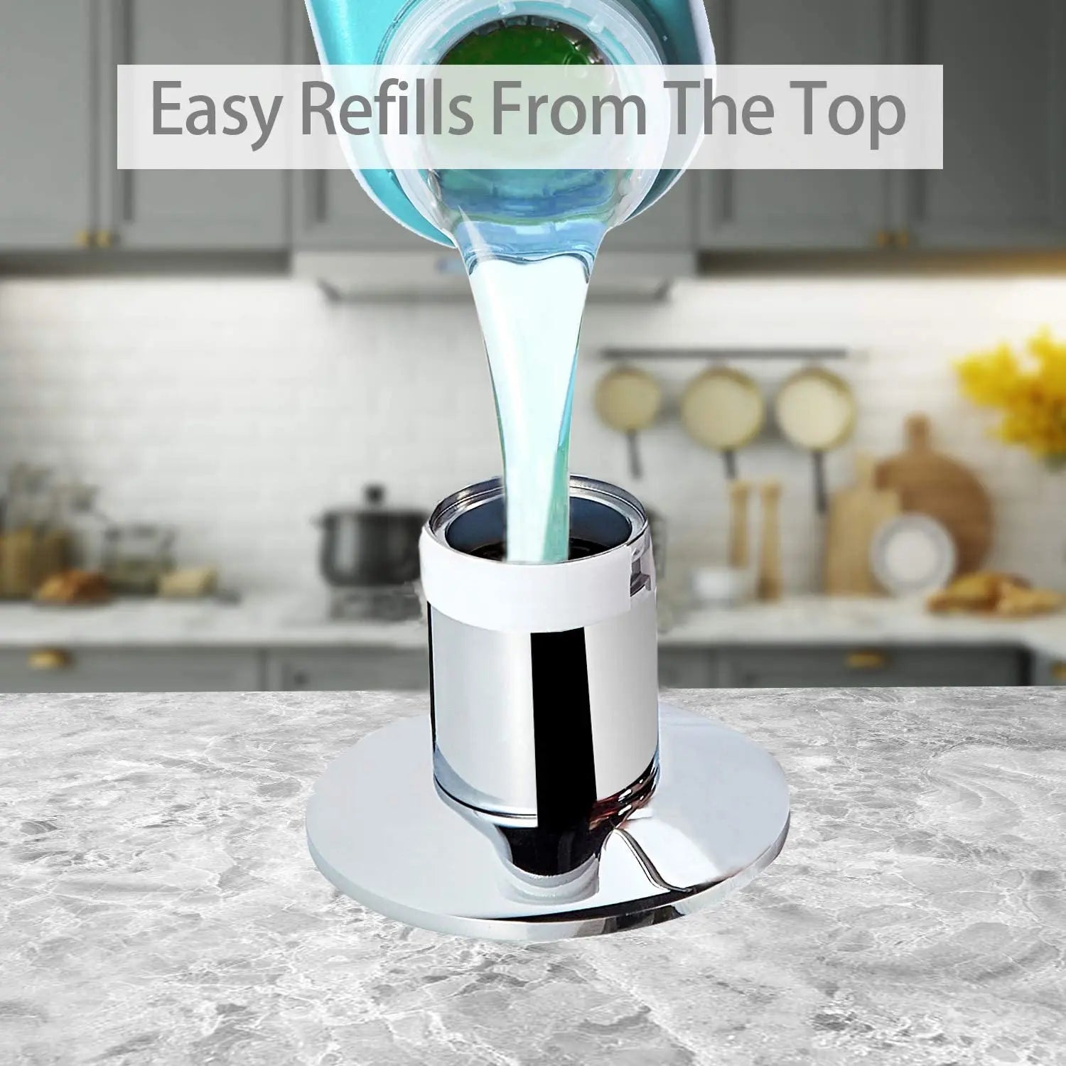 distributeur de savon liquide avec pompe en laiton pour cuisine - vue 5 sur 10