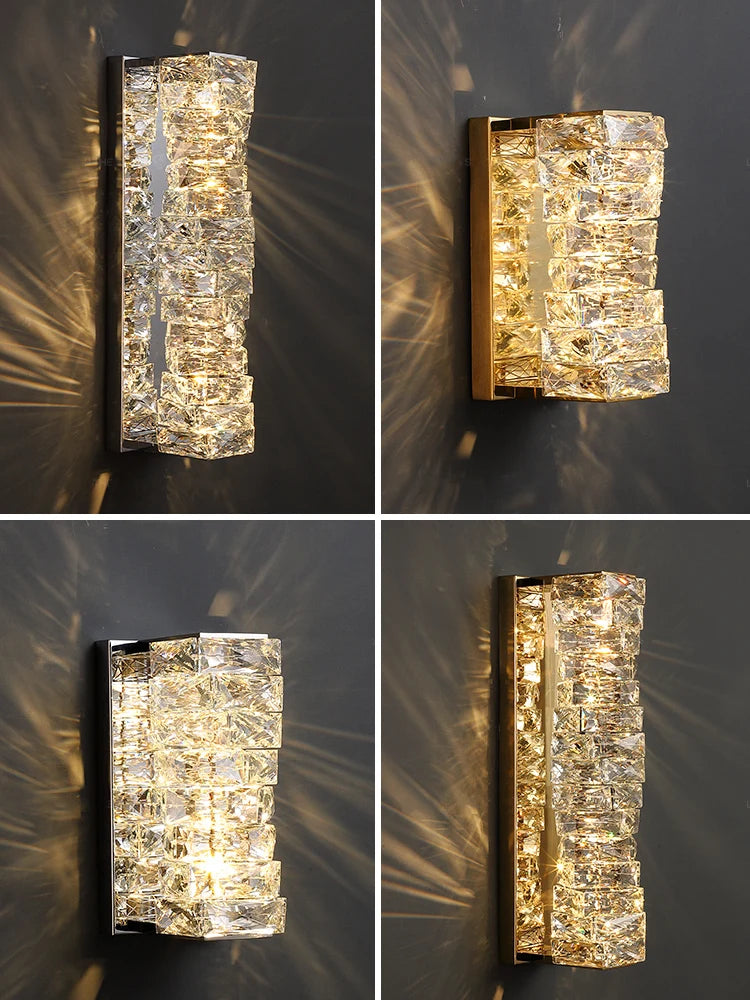 applique murale led en cristal pour décoration intérieure moderne - vue 6 sur 10