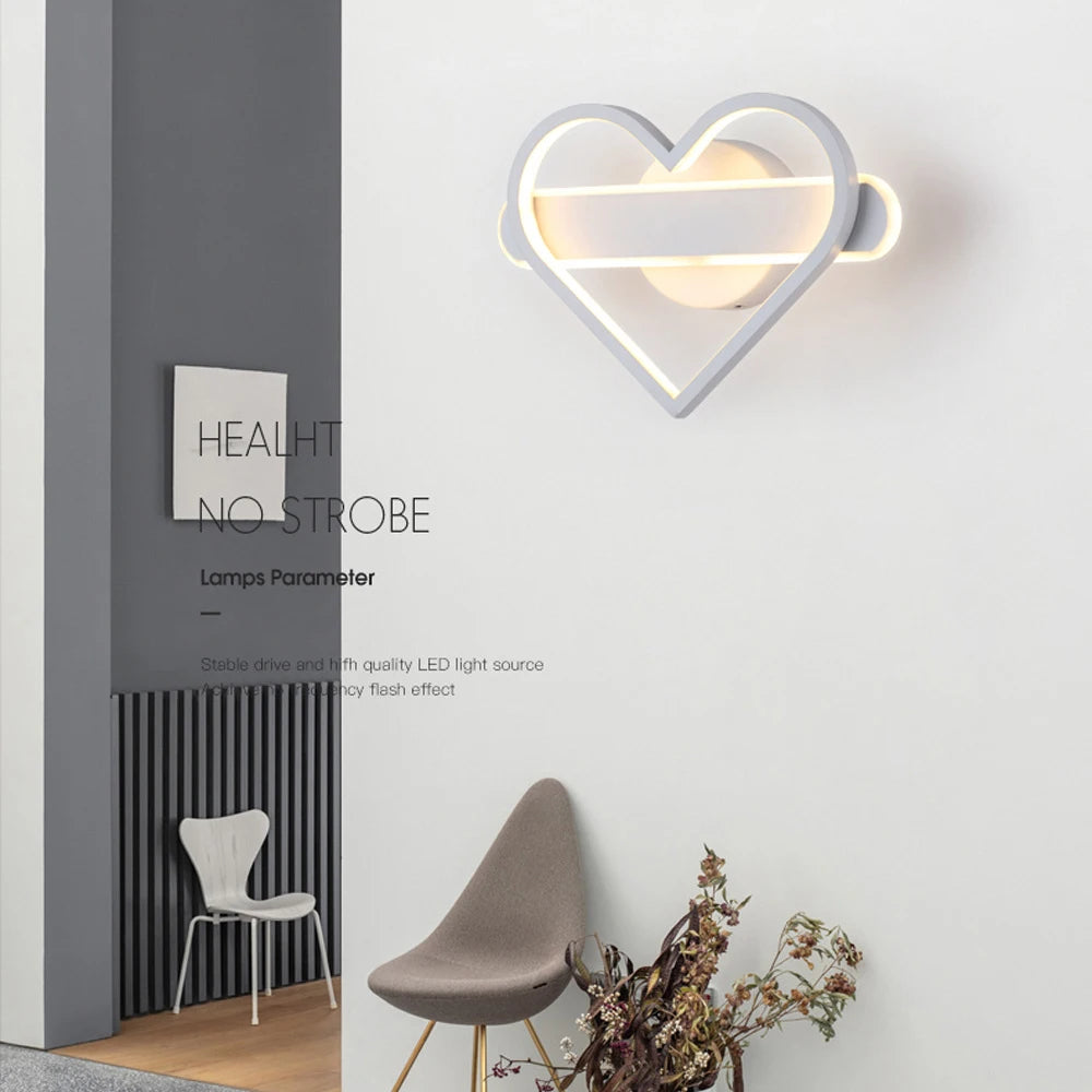 Applique murale Led Simple et moderne en forme de cœur - vue 4 sur 8