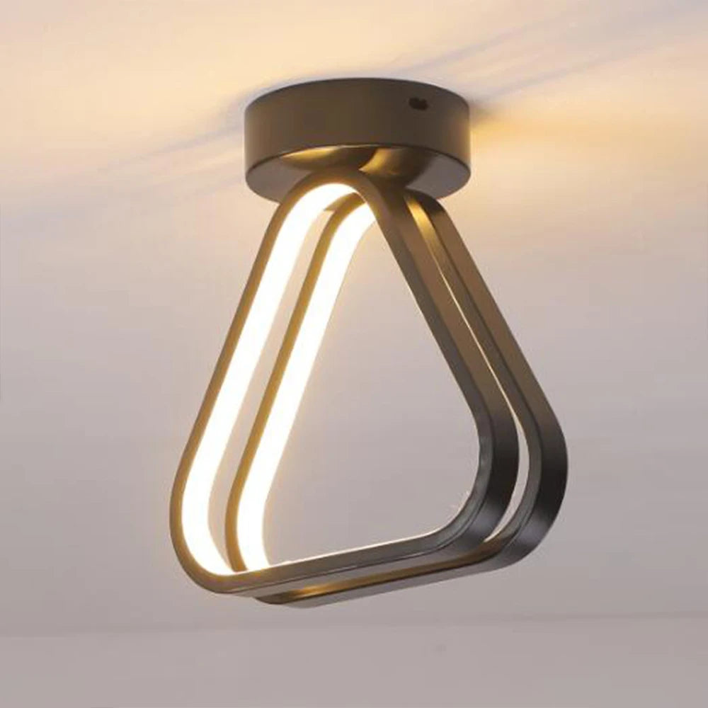 lampe de plafond led moderne triangle éclairage intérieur nordique - vue 2 sur 7