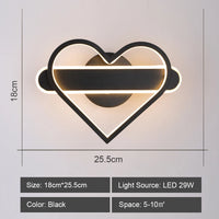 Applique murale Led Simple et moderne en forme de cœur